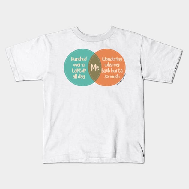 Venn Diagram: Hunched over a Laptop vs. Wondering why my back hurts Kids T-Shirt by Jean-Claude Venn-Diagram